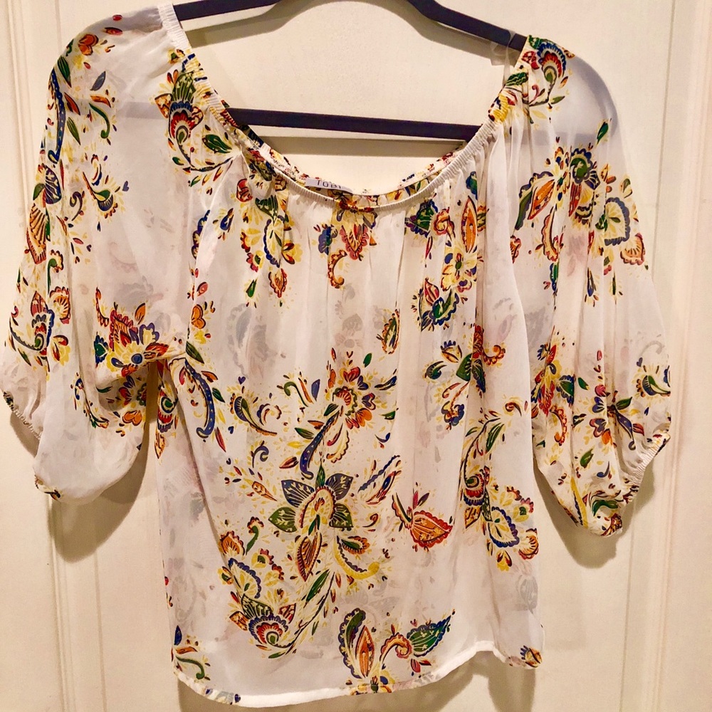 Sheer floral Tobi dress top!